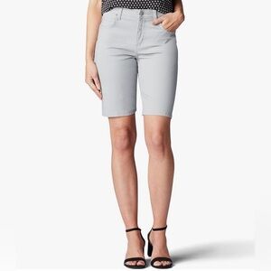 Lee Women's Relaxed Fit Bermuda Shorts 10” Light Gray Size 10